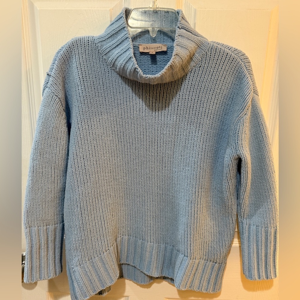 Philosophy Blue Cowl Neck Sweater with Cozy Knit